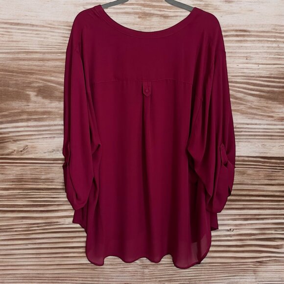 Torrid Georgette Pullover Blouse Beet Red - Size 4 - Picture 4 of 5
